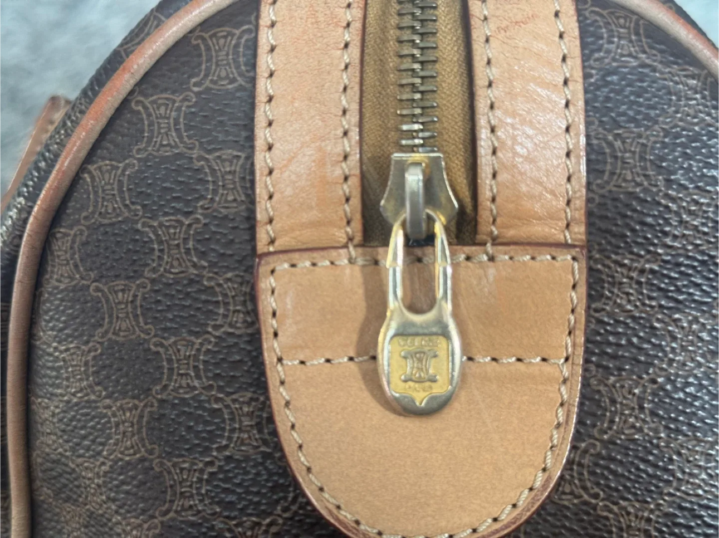 Celine  Brown macadam Boston bag 32cm image indicator(5)