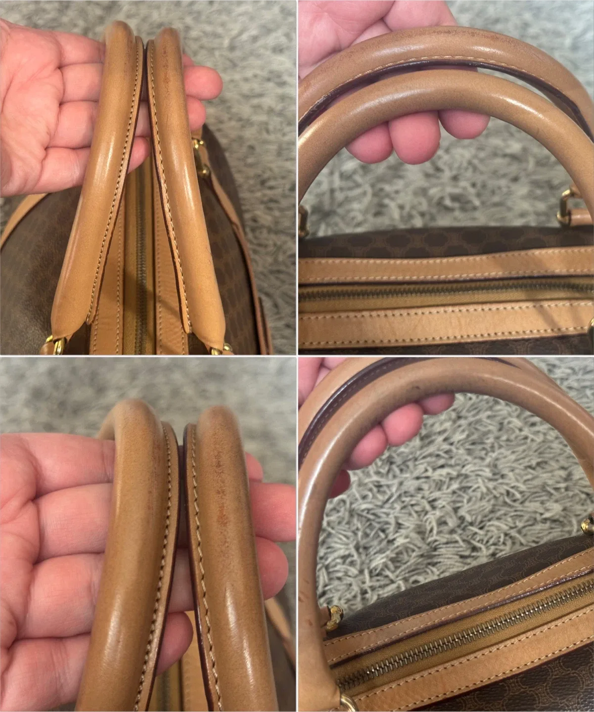 Celine  Brown macadam Boston bag 32cm image indicator(8)