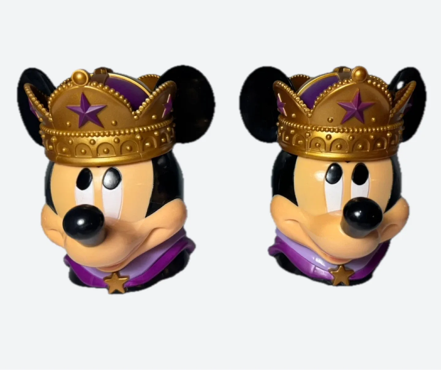 2 mugs Disney On Ice Flip Top Souvenir Mug Mickey Mouse (👑crown)