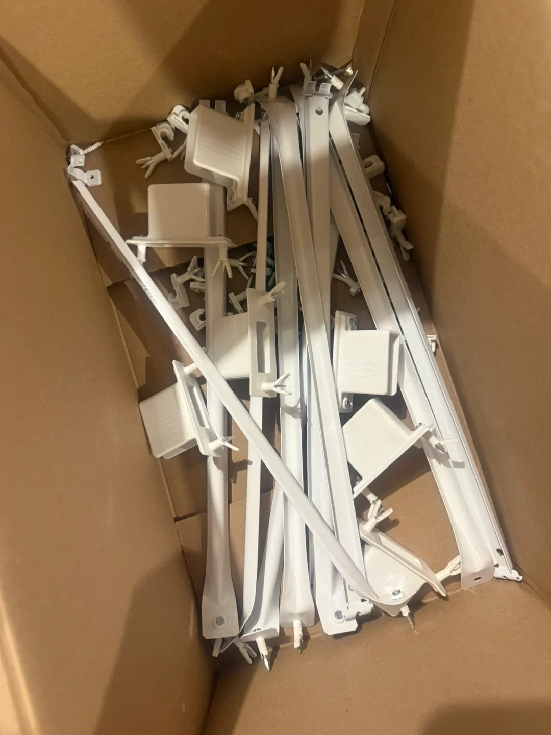 Never used White Metal Wall Shelves for Closet + hardware image indicator(2)