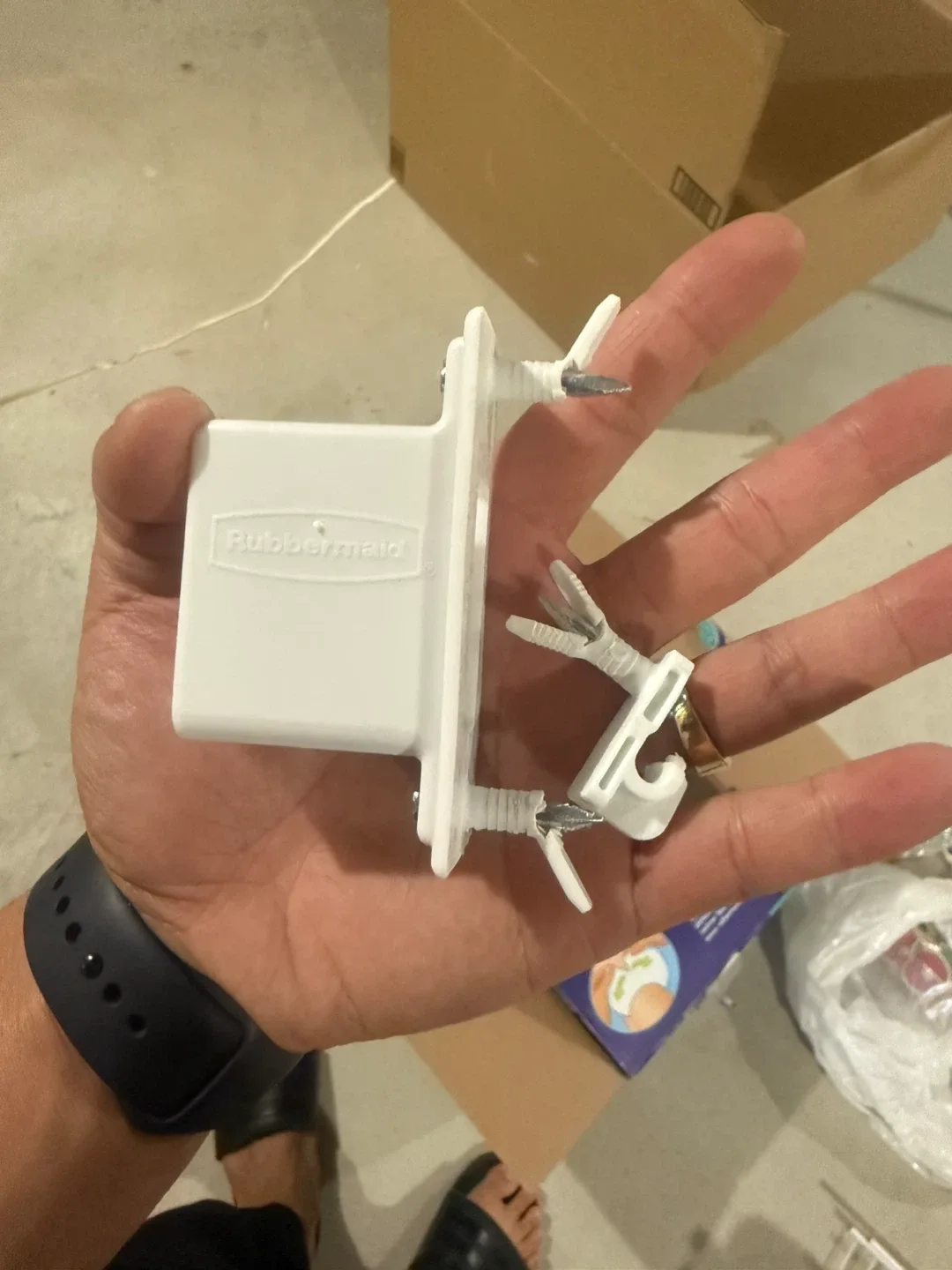 Never used White Metal Wall Shelves for Closet + hardware image indicator(3)