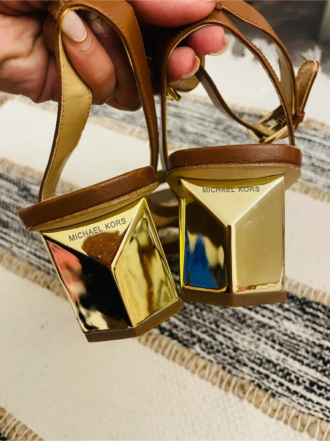 Michael Kors Brown Leather Heeled Sandals - Size 7 image indicator(2)