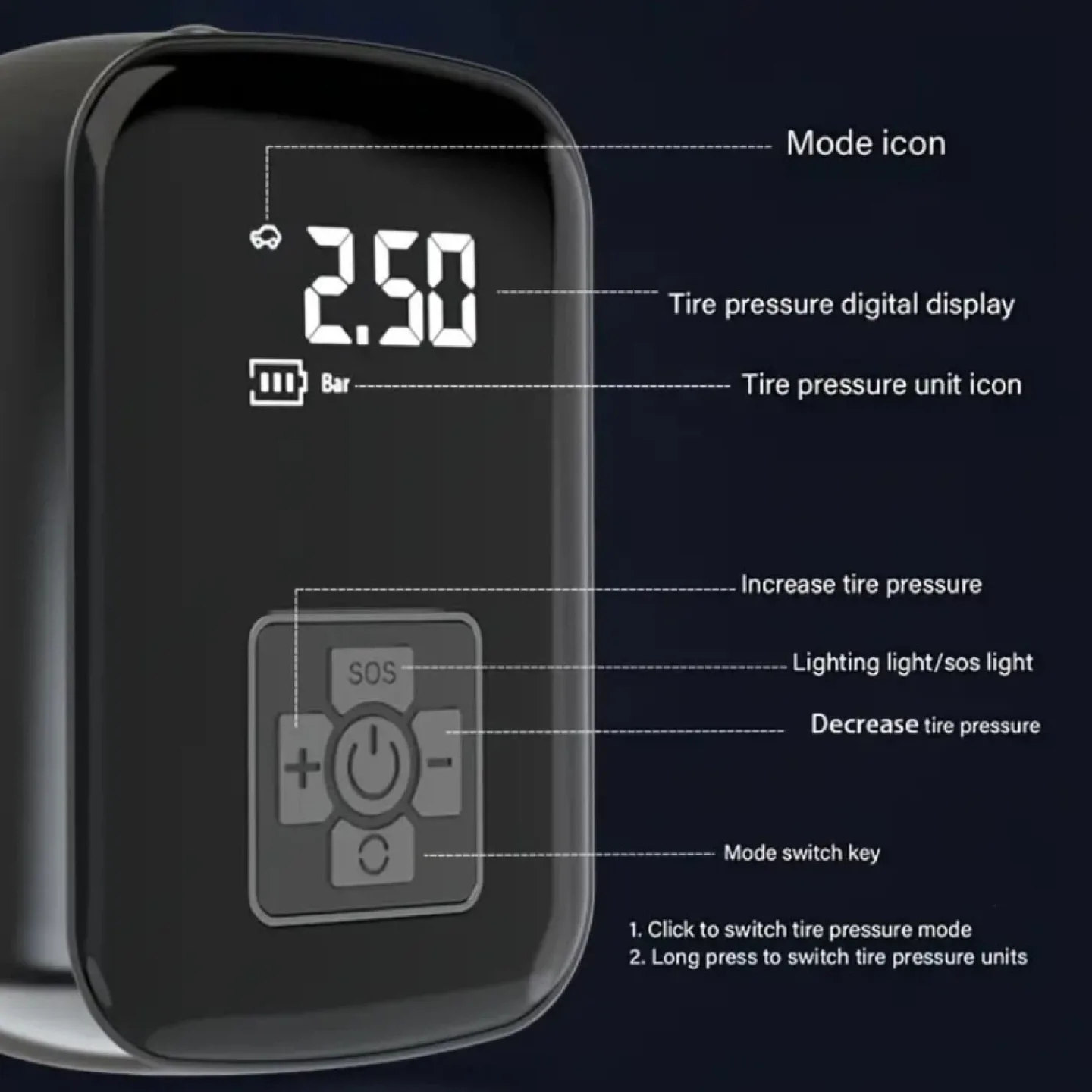 Portable Digital Tire Inflator - New image indicator(6)