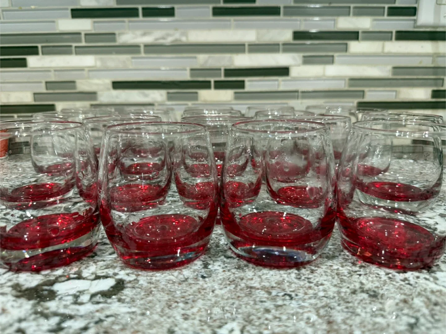 Set of 18 Red Bottom Glasses image indicator(4)