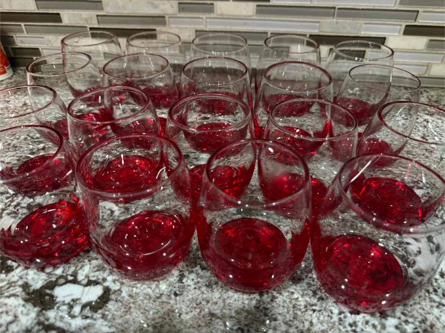 Set of 18 Red Bottom Glasses image indicator(2)