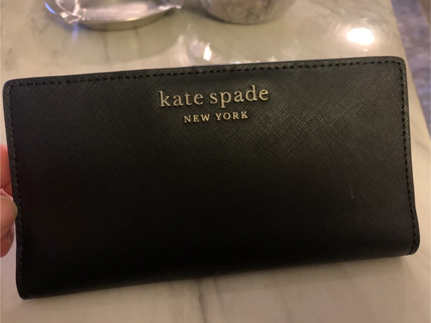 Kate Spade Large Slim Bifold Wallet - Black