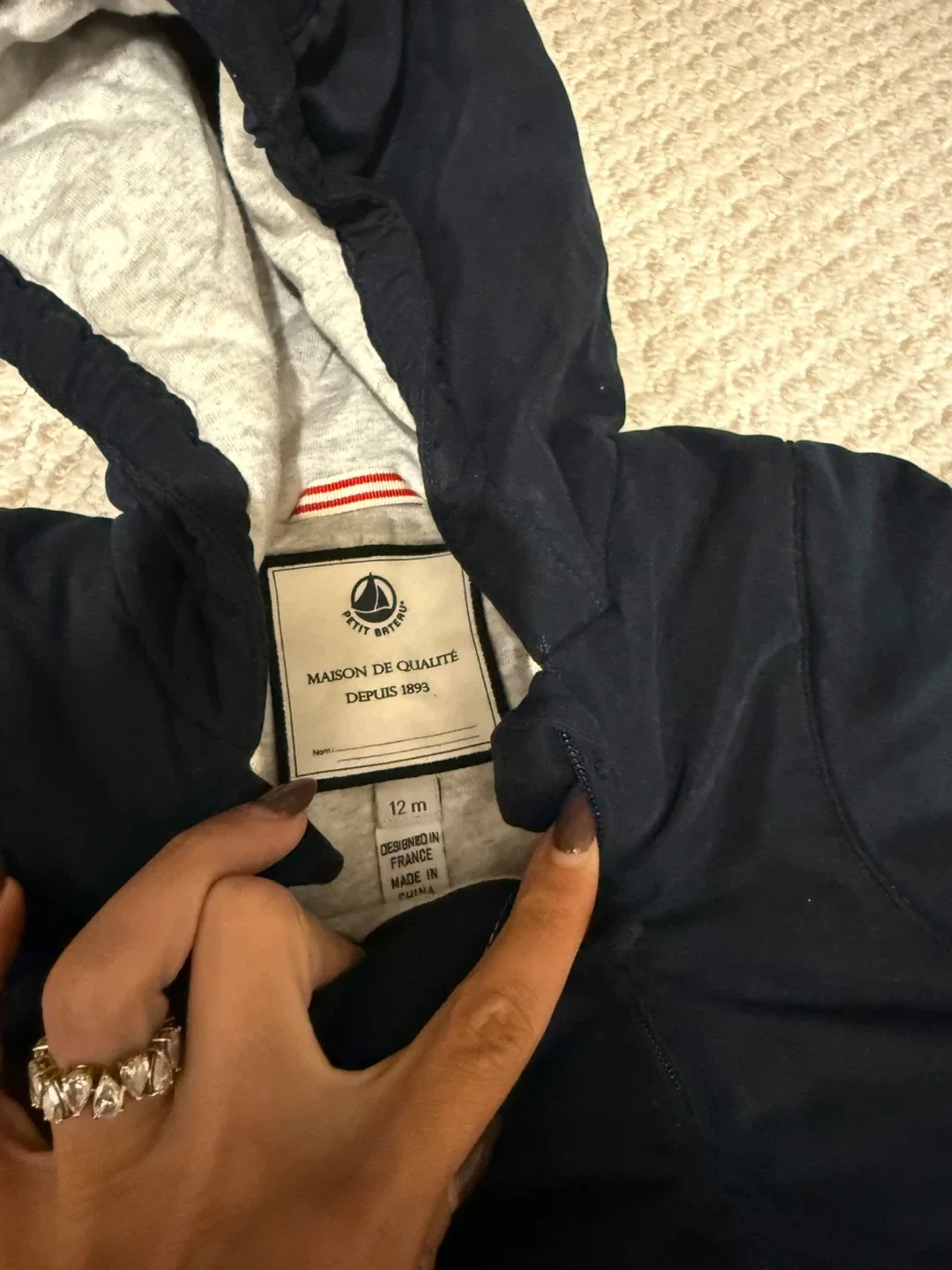 Petit Bateau 12m Navy Blue Snowsuit image indicator(3)