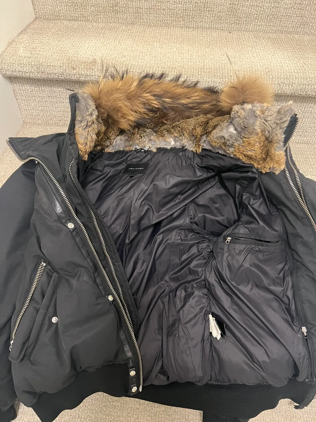 Mackage Black Down Winter Jacket Size 42 image indicator(4)