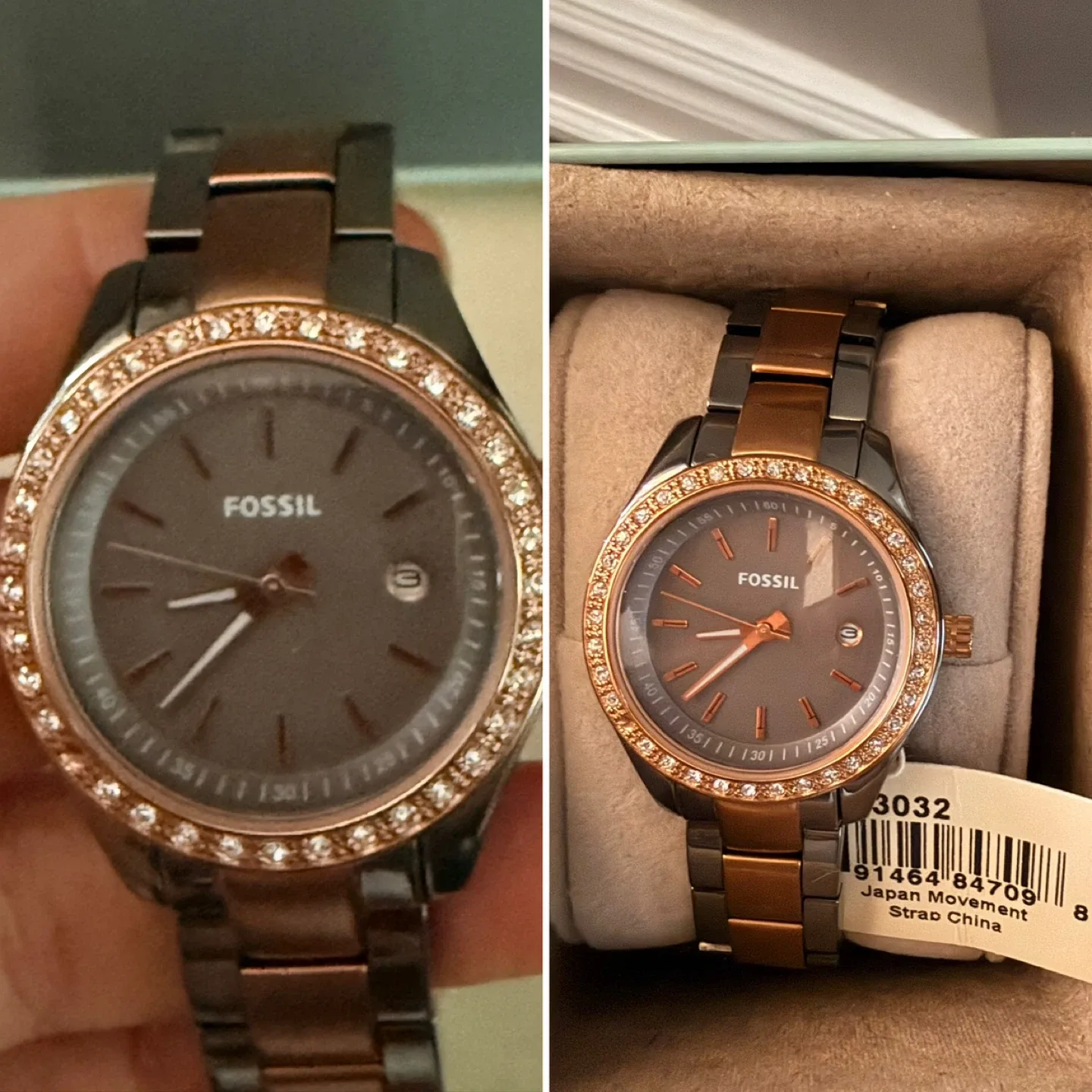 Fossil Women's Watch  pewter Rosegold SBT-1177 thumbnail