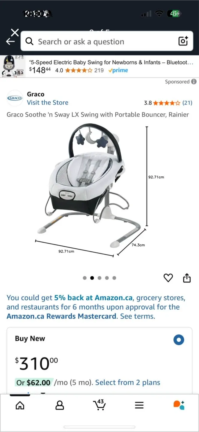 Graco Soothe 'n Sway LX Swing with Portable Bouncer image indicator(3)