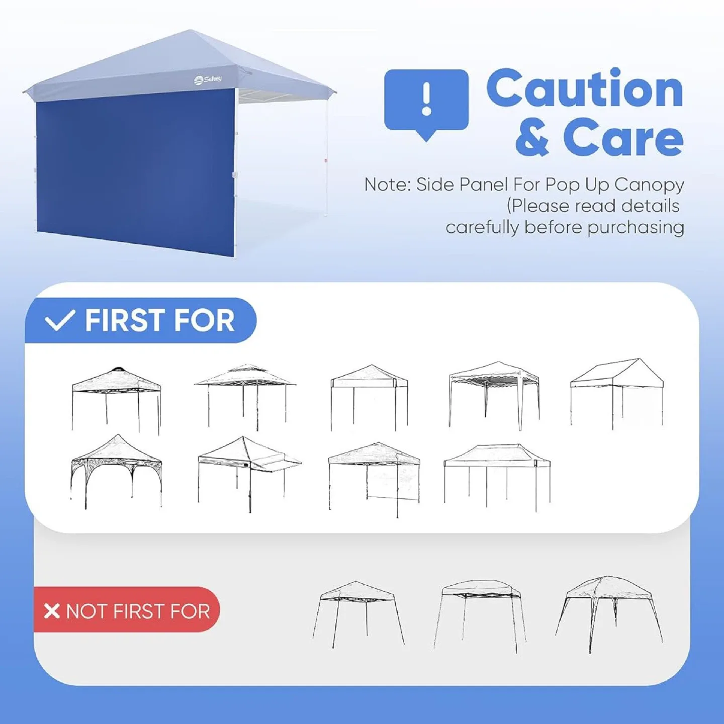 Sekey Sidewalls for 10X10 Canopy Tent - SET OF 3 - Walls Only image indicator(8)