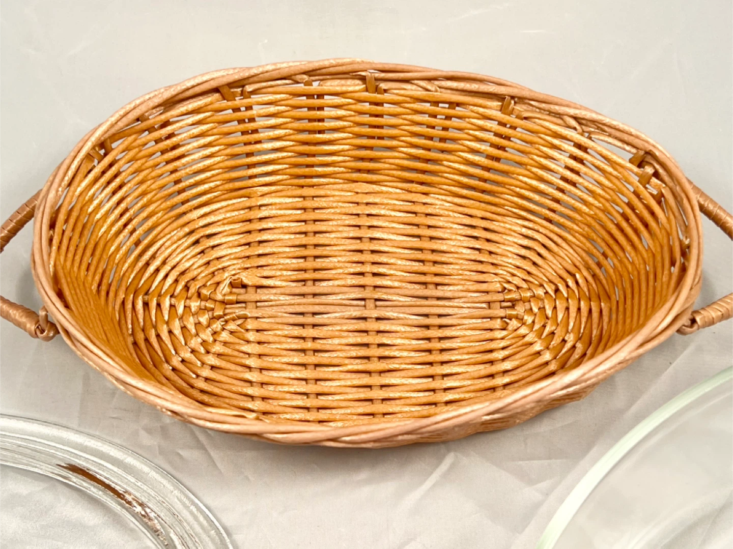 Vintage Glasbake by Jeannette Wickerware Oval Casserole & Cover - photo 4