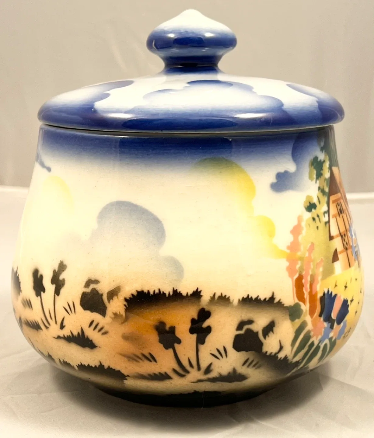 Art deco biscuit barrel amazing condition image indicator(4)