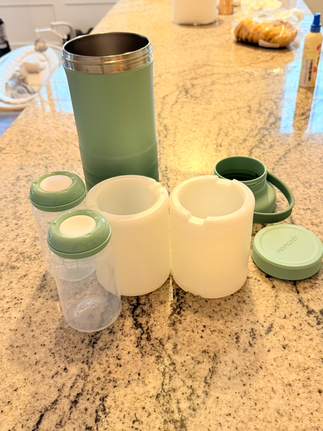 momcozy Insulated Baby Bottle Warmer Tote - Green