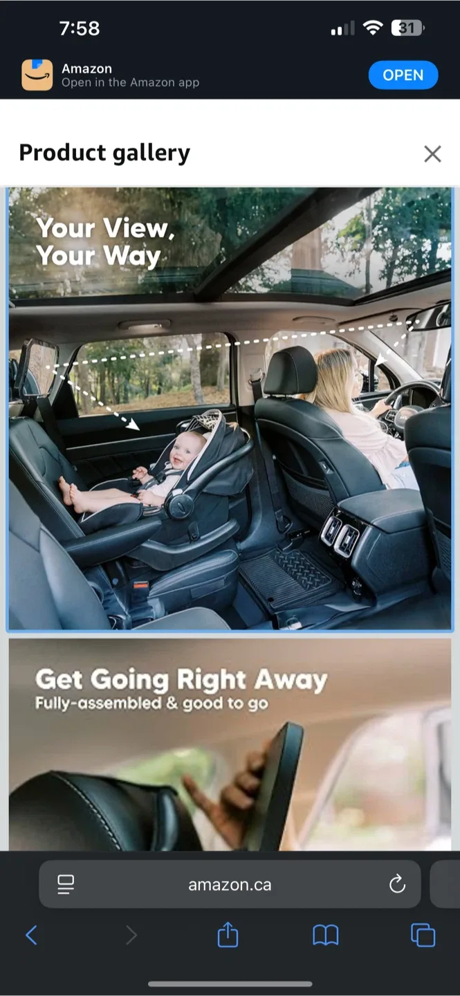 KeaBabies Baby Car Seat Mirror - NEW in Box! image indicator(2)