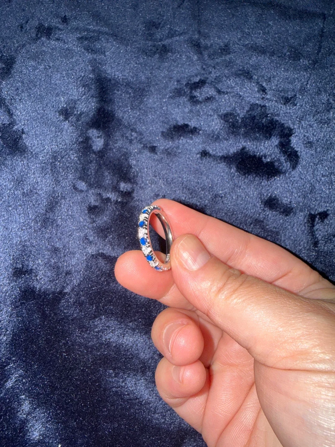 Ring with Blue and White Stones