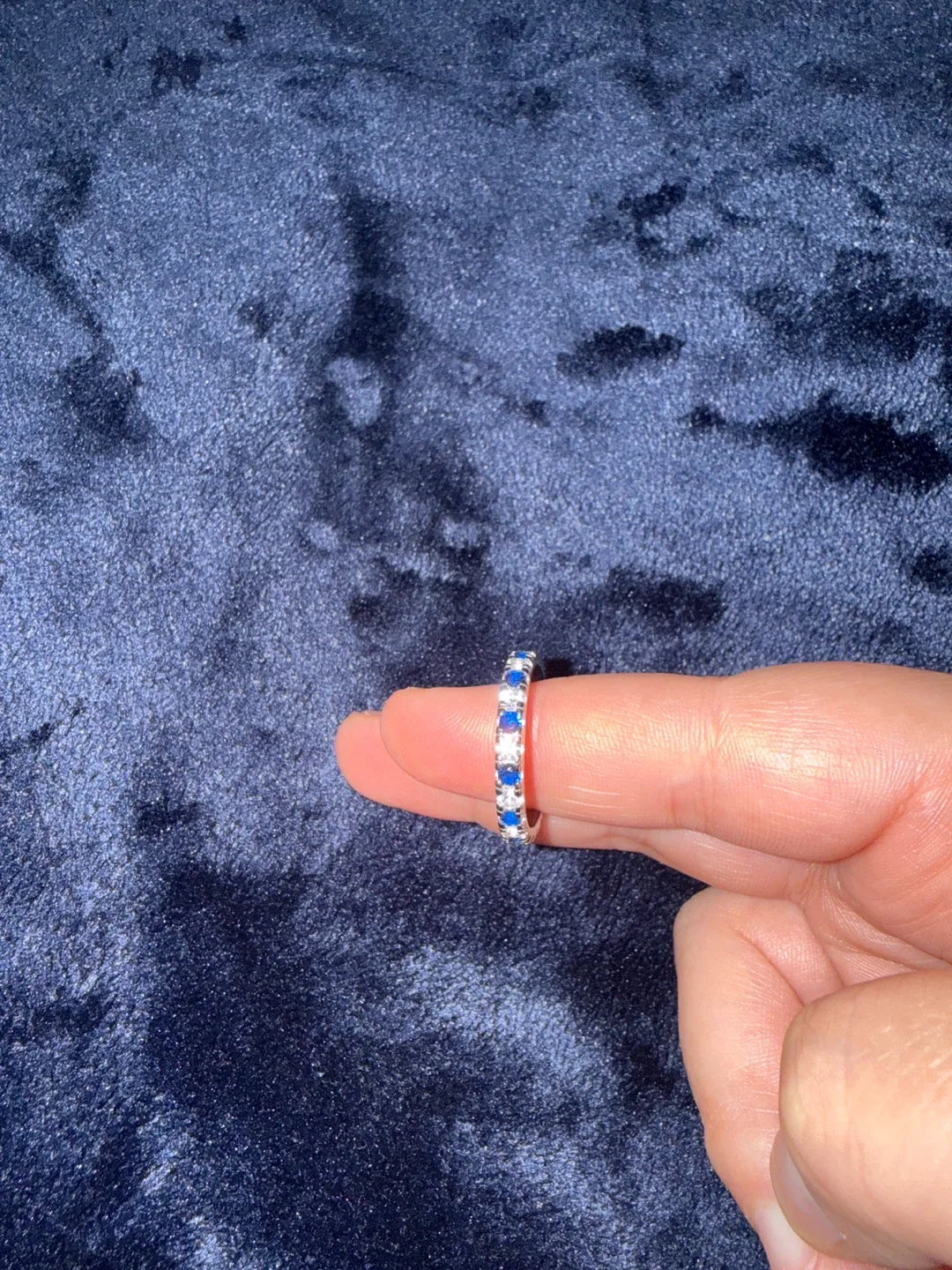 Ring with Blue and White Stones image indicator(2)