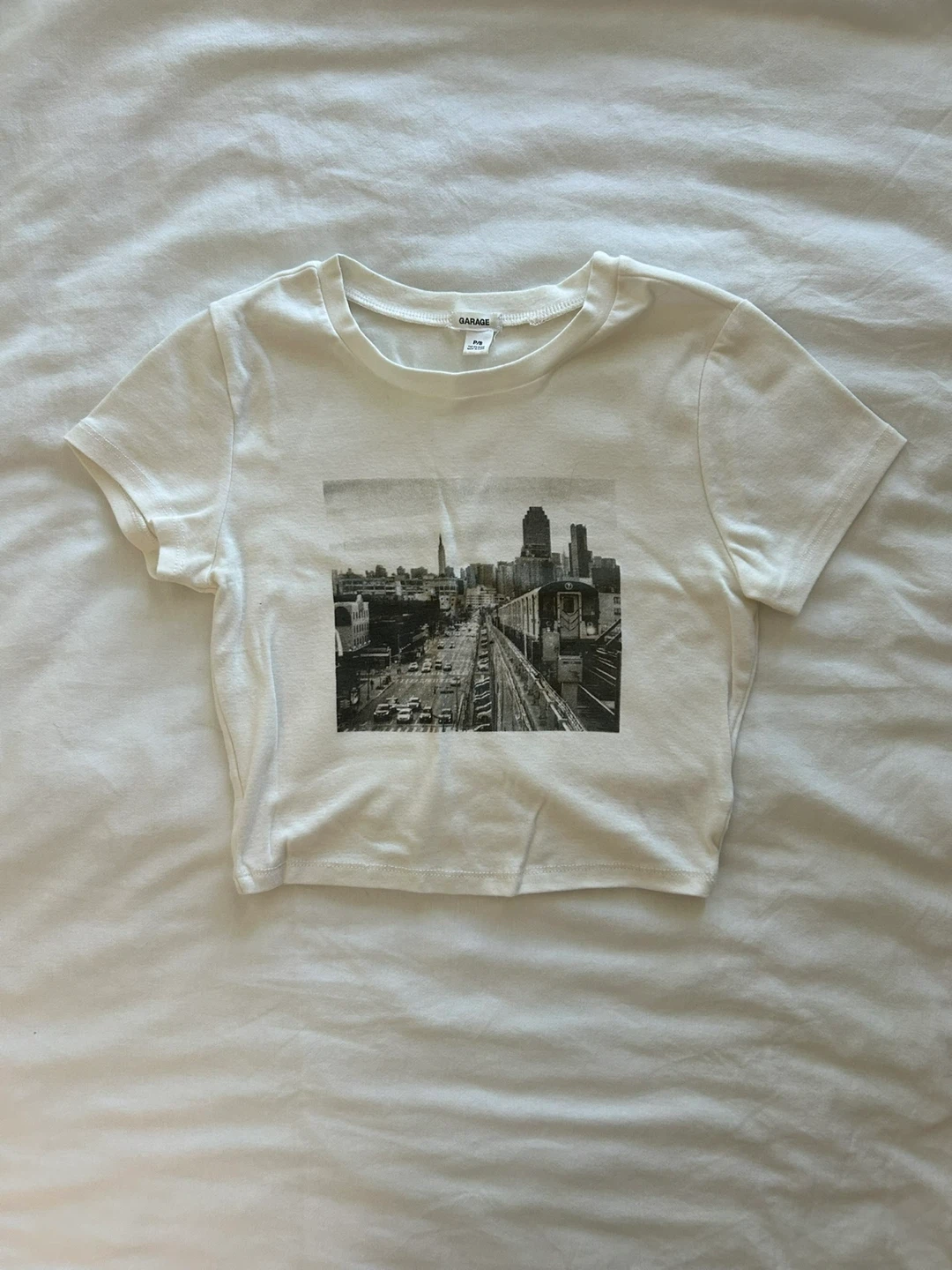 Garage White Graphic Tee - Size P/S