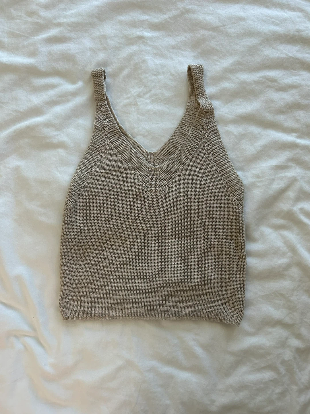 Knit Tank Top - Beige