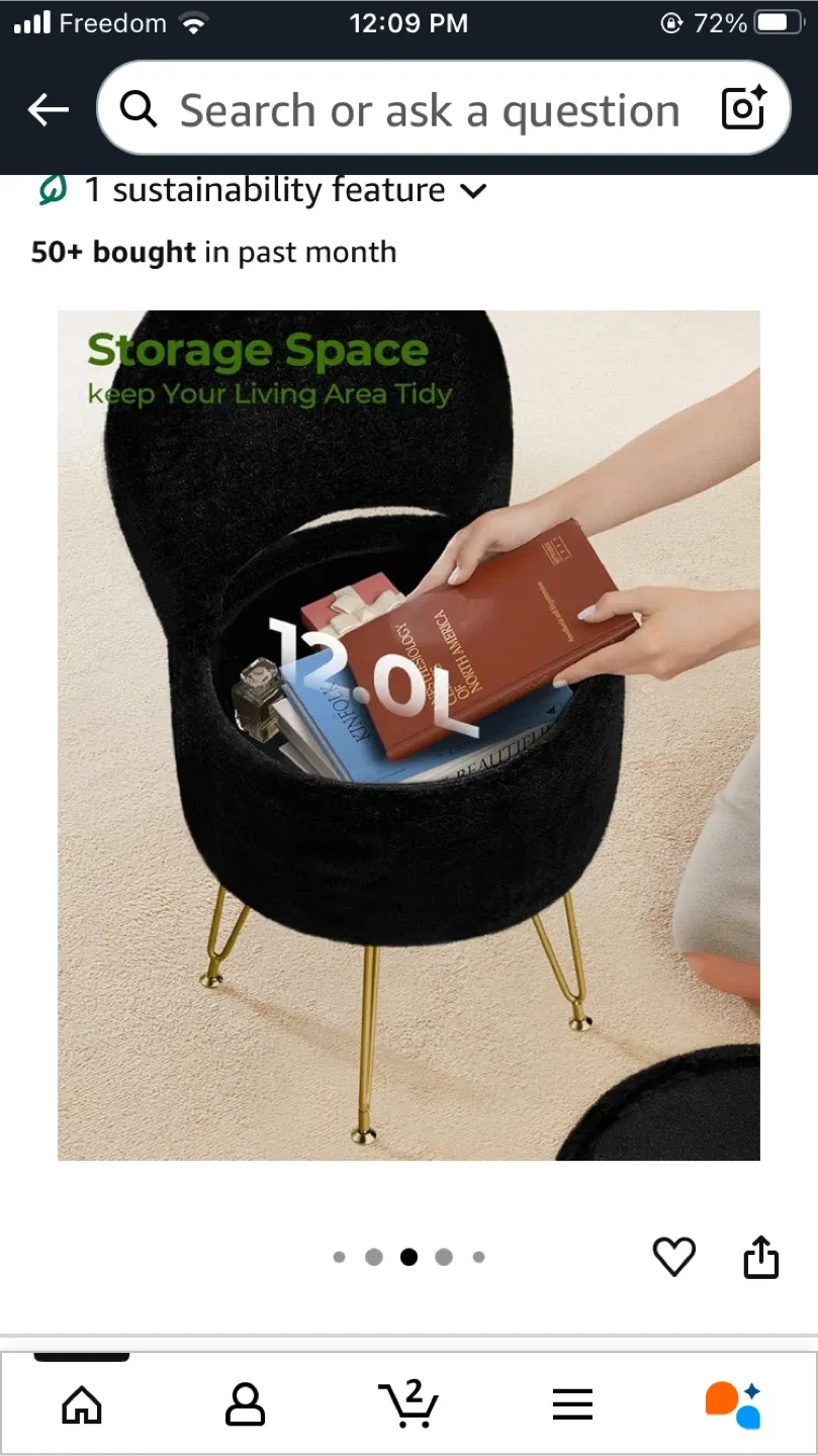 Faux Fur Vanity Chair - Black & Gold image indicator(6)