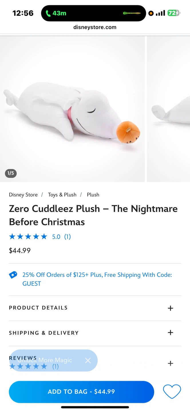 Disney Chilleez Zero Plush - Nightmare Before Christmas - photo 5