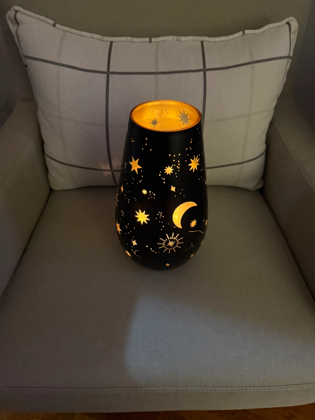 🧡 Black Vase with celestial gold decorations - photo 2