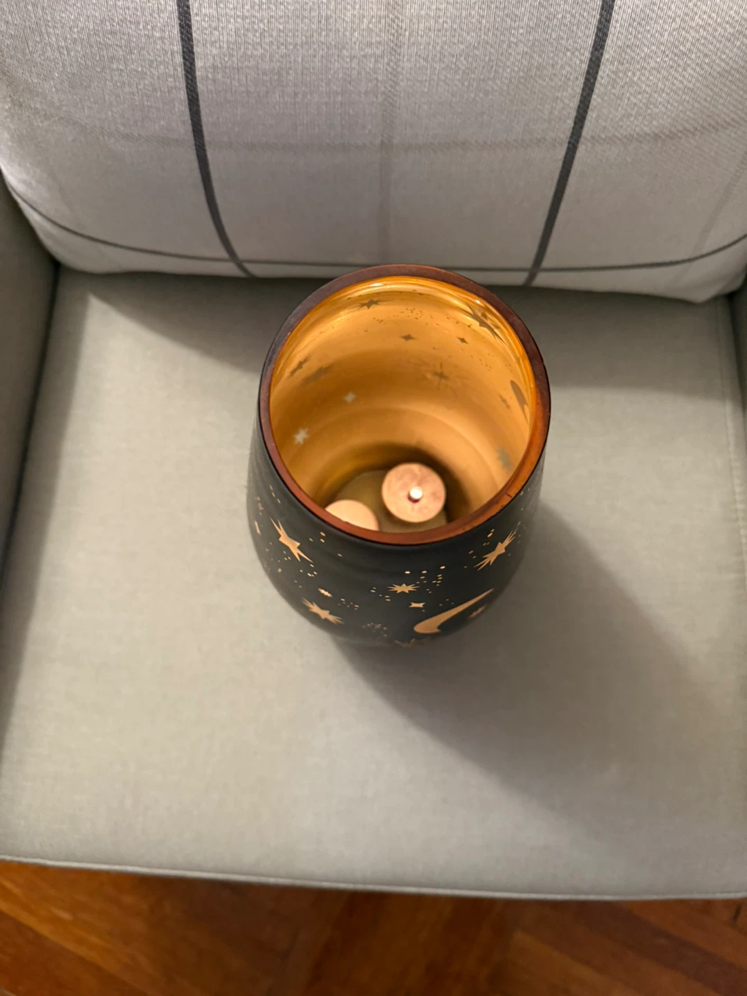 🧡 Black Vase with celestial gold decorations - photo 3