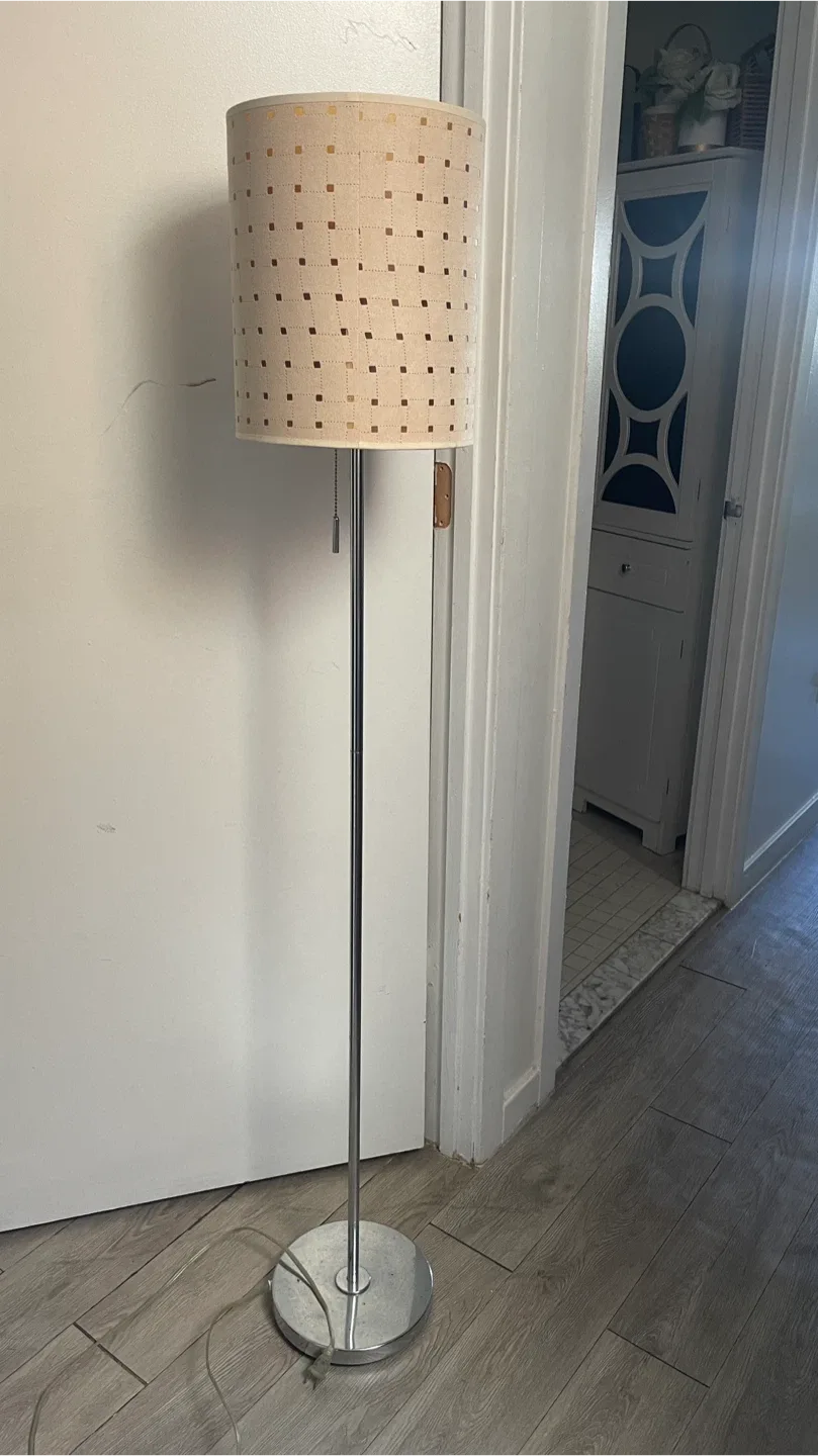 Floor Lamp with Beige Patterned Shade image indicator(2)