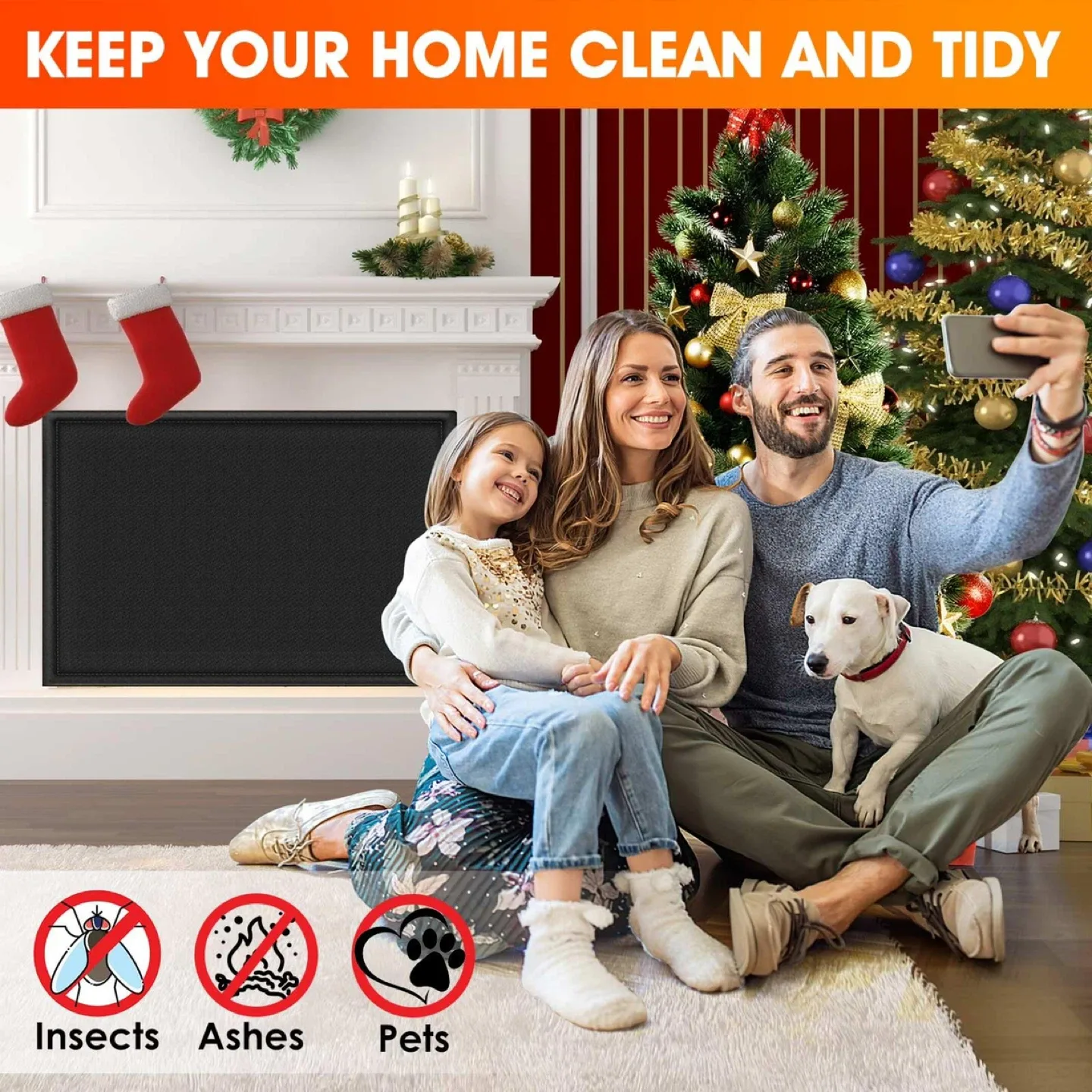 CADARA Fireplace Draft Stopper - Large 51" W x 39" H image indicator(5)