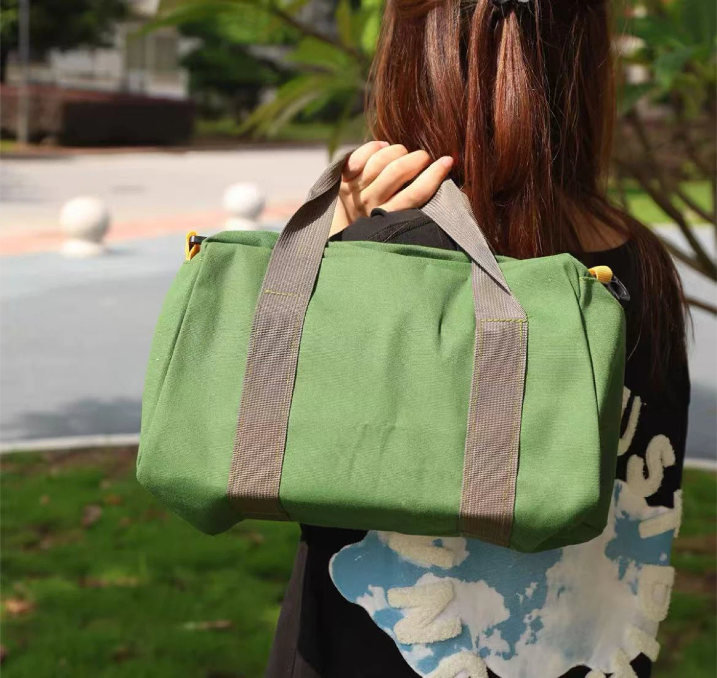 Green Canvas Tool Bag - 27x18x9.5cm