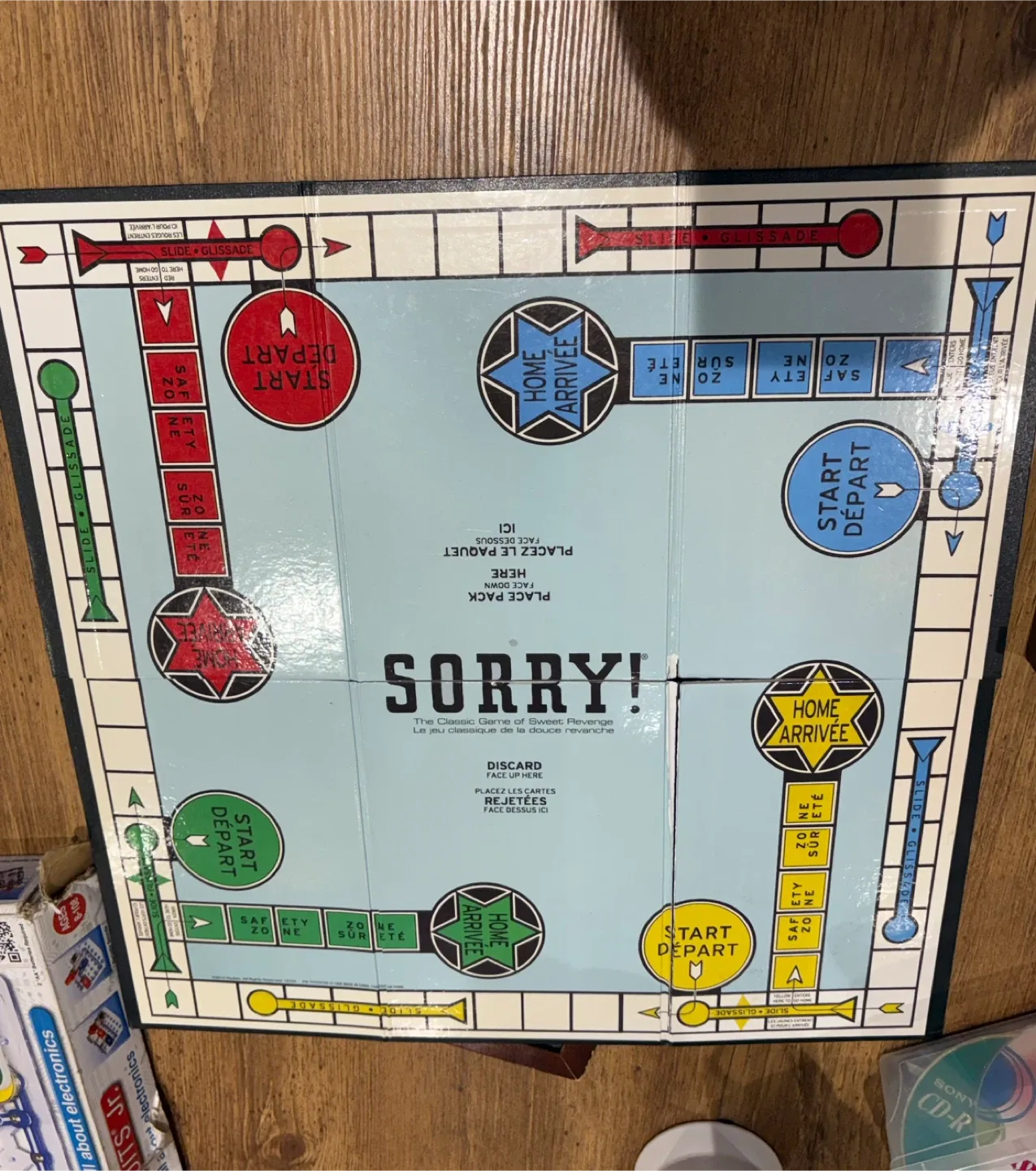 SORRY! Vintage Board Game Collection Bookshelf Wood/Wooden Box image indicator(3)