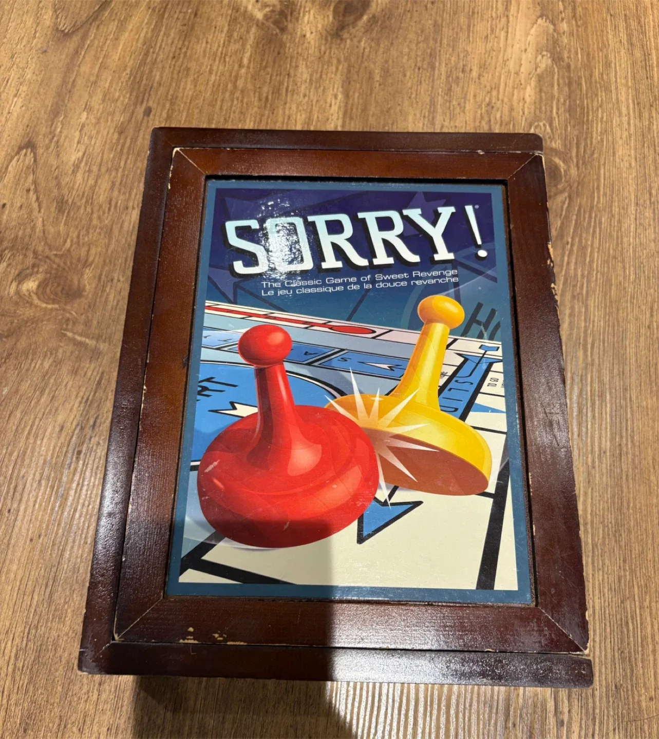 SORRY! Vintage Board Game Collection Bookshelf Wood/Wooden Box image indicator(2)