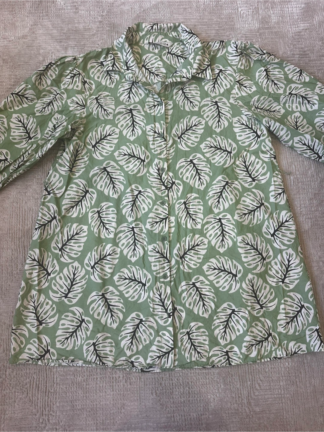 Zara Leaf Print Mini Dress/Blouse - Size L - photo 2
