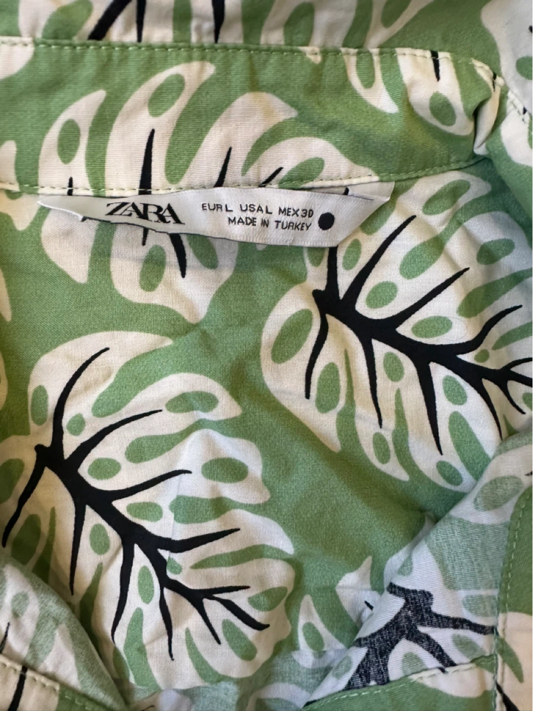 Zara Leaf Print Mini Dress/Blouse - Size L - photo 3