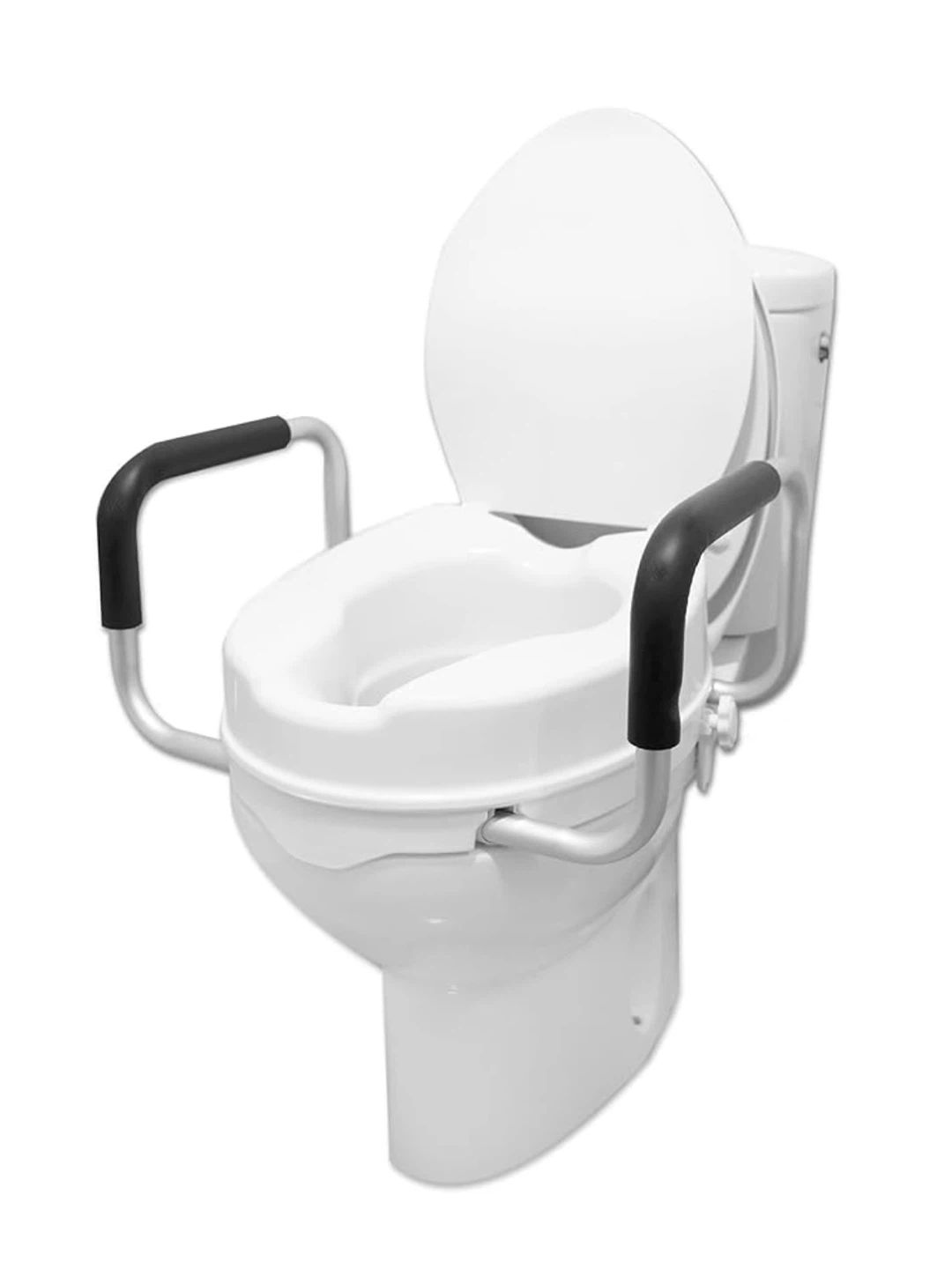 Raised Toilet Seat with Safety Rails - photo 3