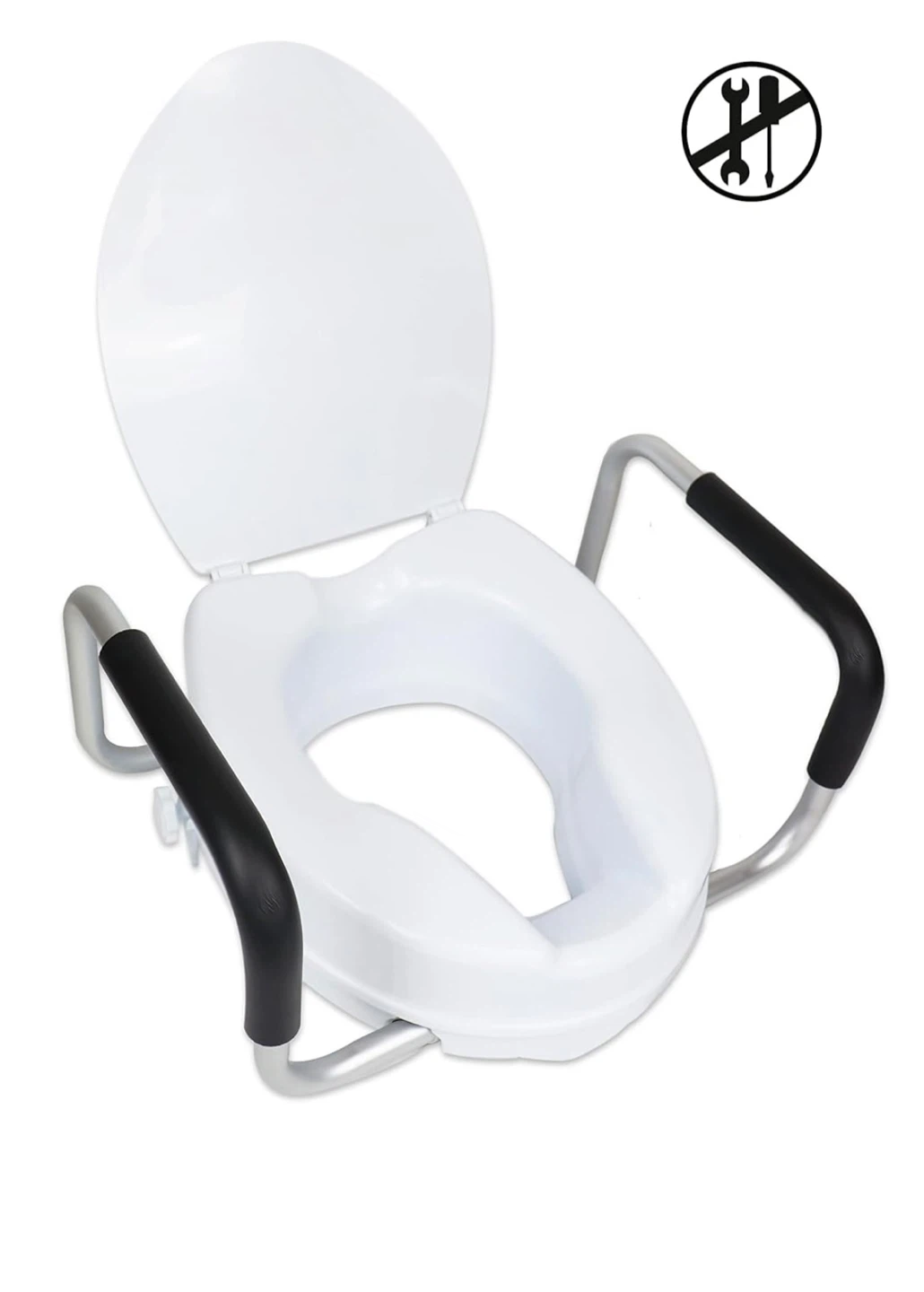 Raised Toilet Seat with Safety Rails - photo 5