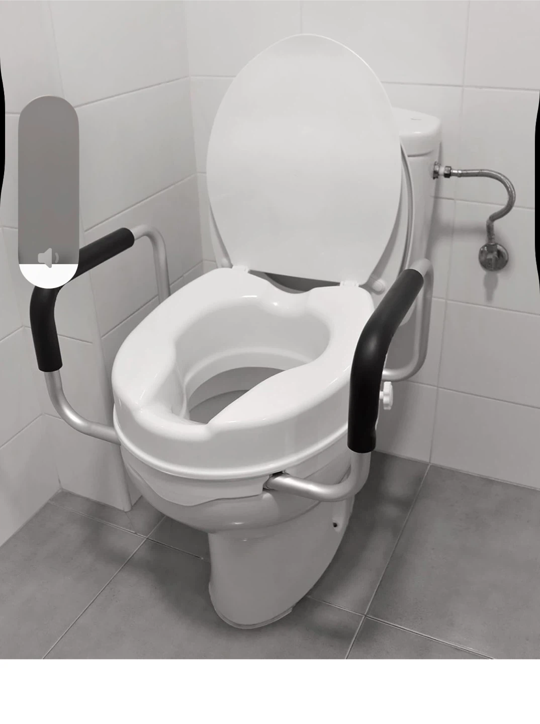 Raised Toilet Seat with Safety Rails