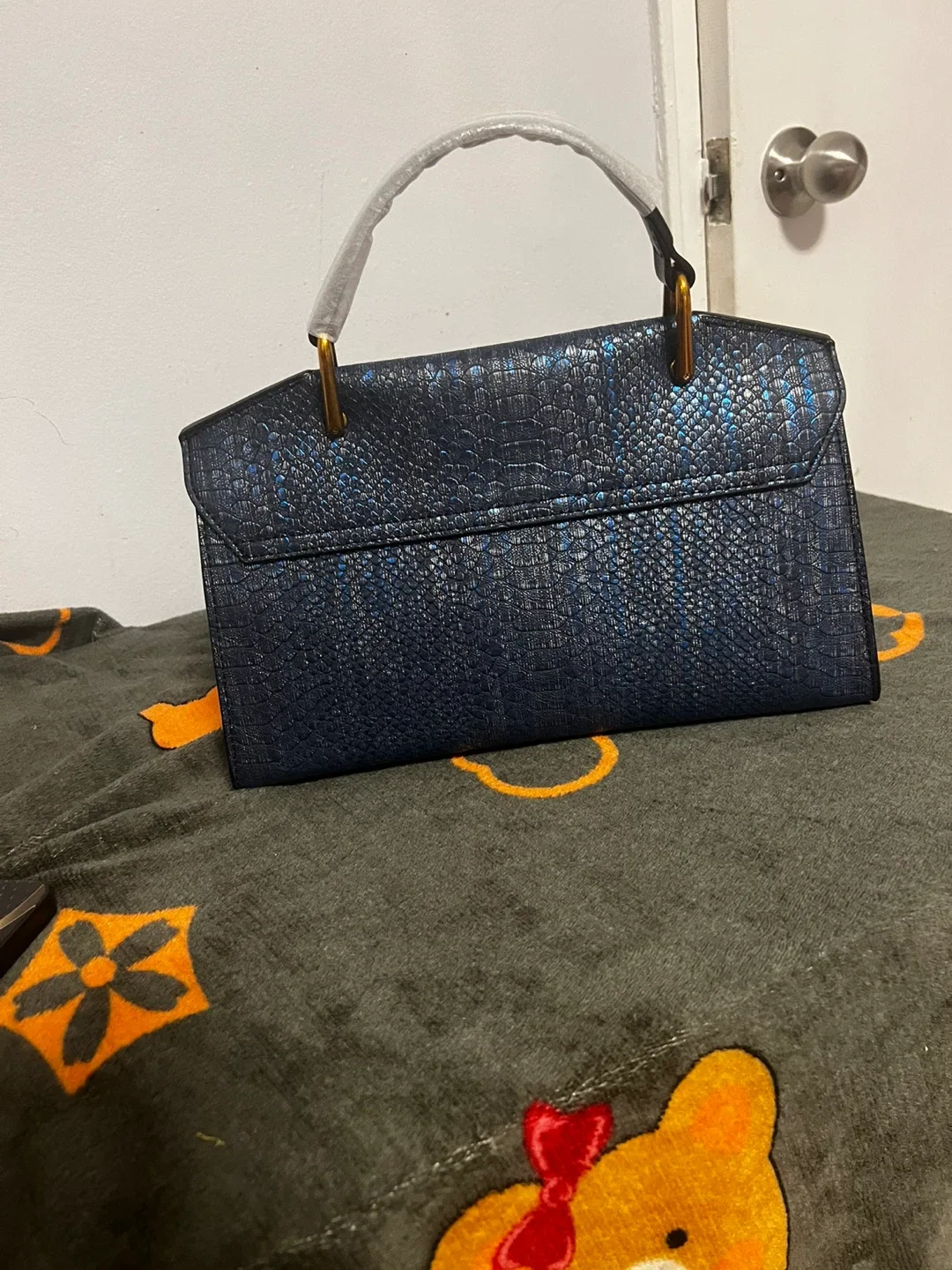 Charles & Keith Blue Snakeskin Top Handle Bag image indicator(2)