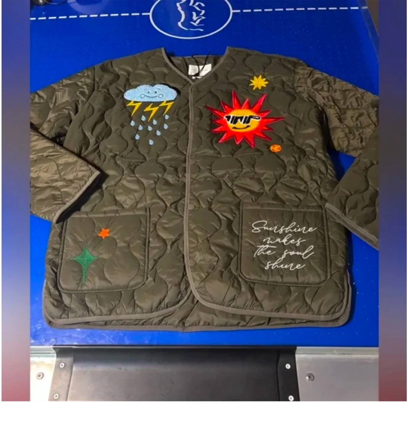 First Row Olive Green Quilted Jacket image indicator(3)