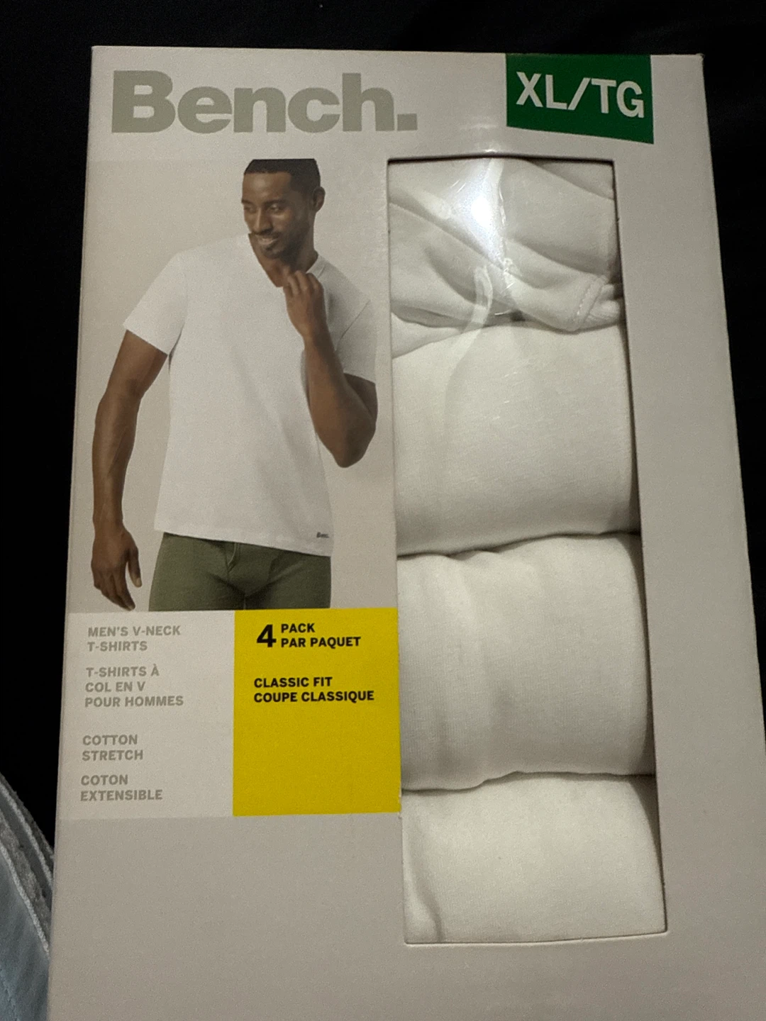 Bench Men's V-Neck T-Shirts - XL - 4 Pack