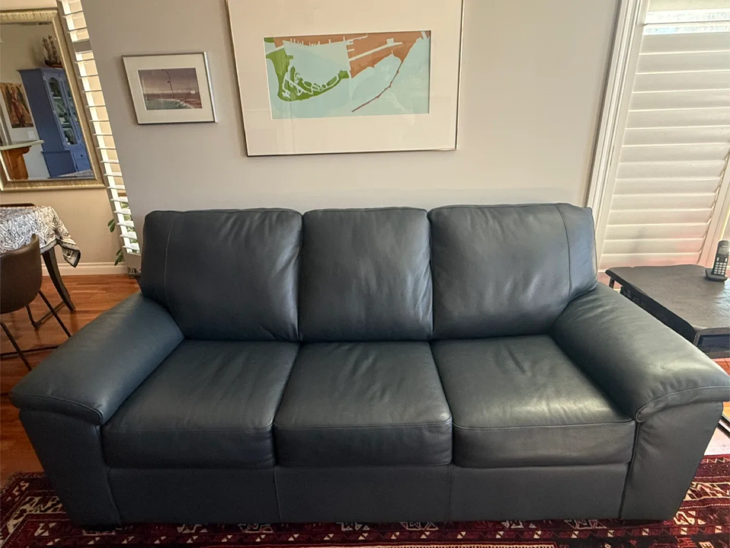 Leather Sofa - Blue/Grey image indicator(4)