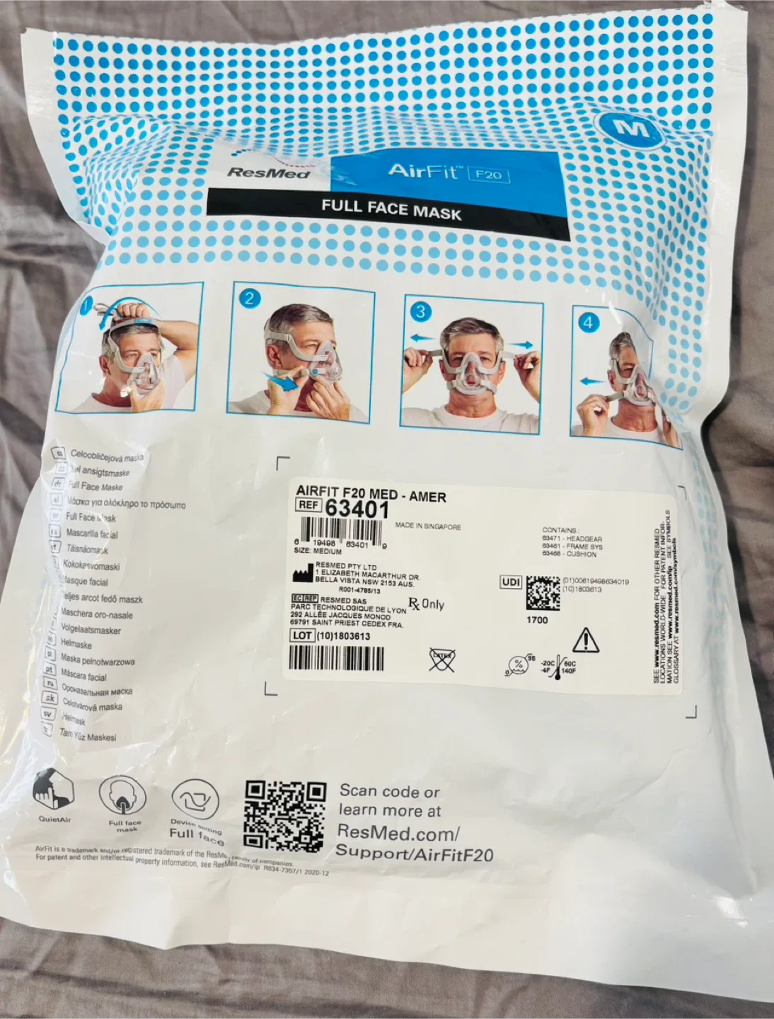 ResMed AirSense 11 CPAP Machine with AirFit F20 Mask image indicator(6)