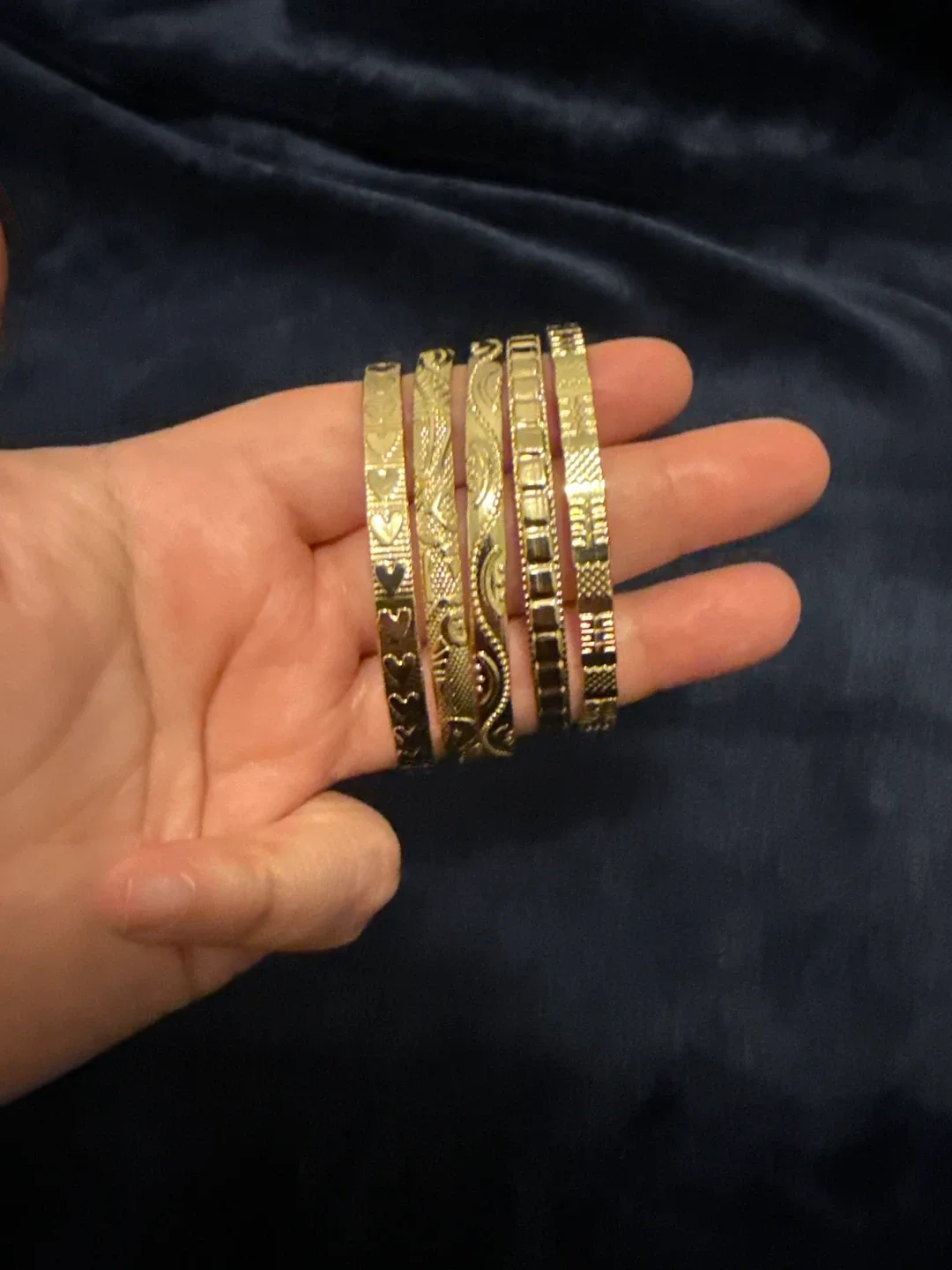 Set of Gold Tone Bracelets