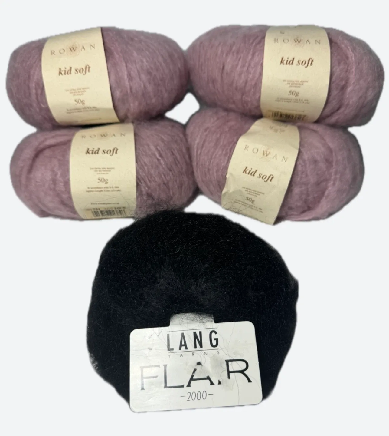 5 pieces Rowan Kid Soft Yarn & Lang Yarns Flar - Bundle
