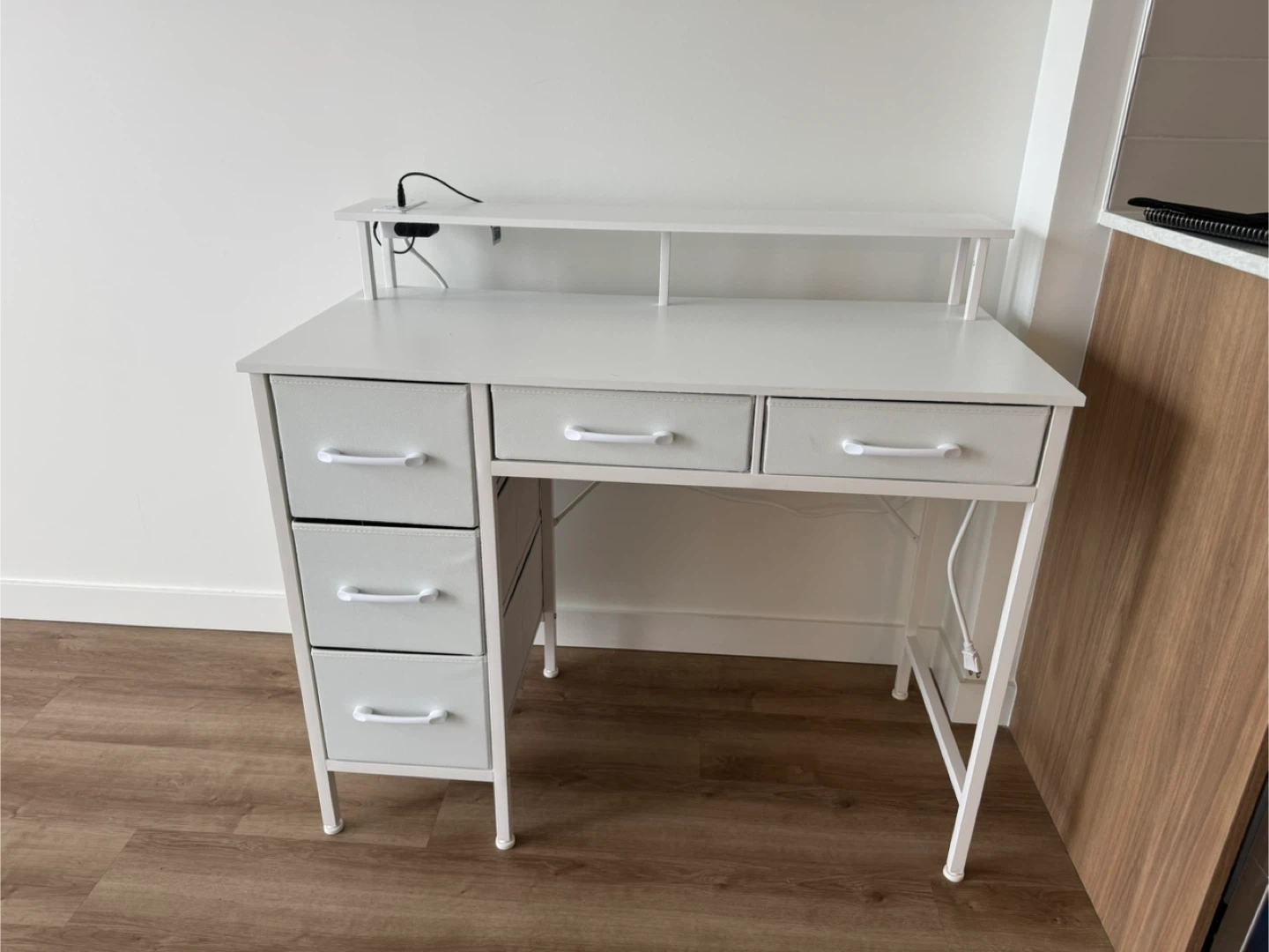 White Desk with Drawers