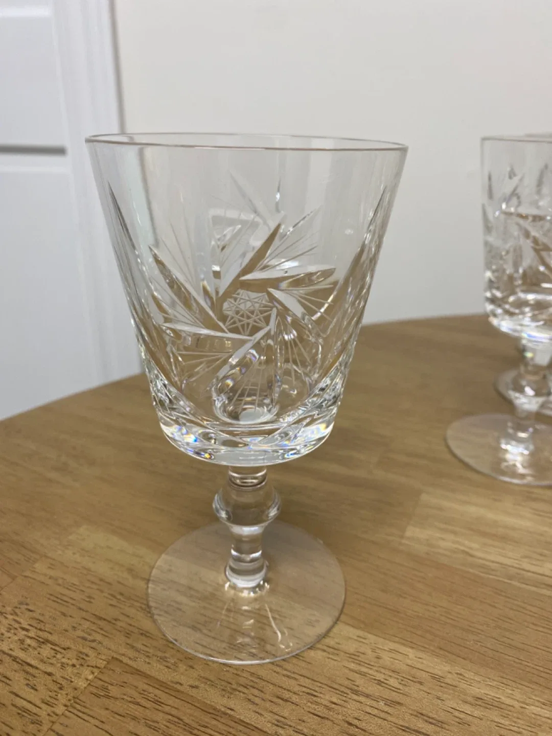 Set of 6 Vintage Crystal Wine Glasses image indicator(2)