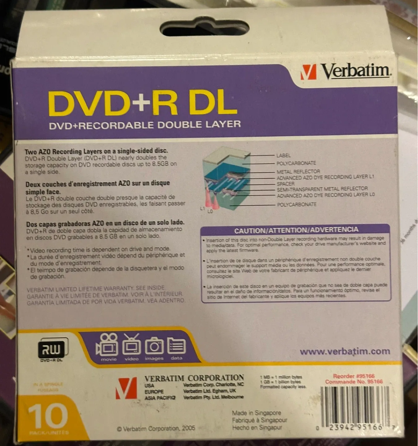 🧡10 pack of Verbatim Dual Layer DVDs. Sealed. image indicator(2)