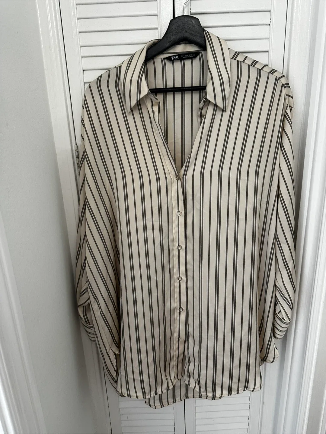Zara Striped Button-Up Shirt - Size S thumbnail