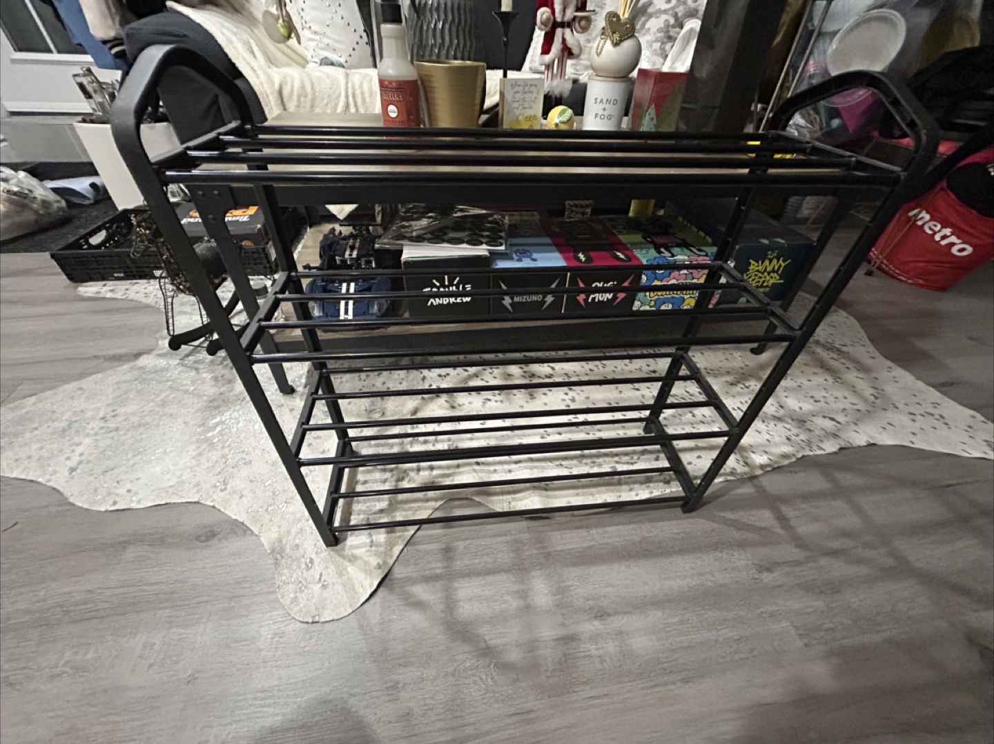 Black Metal Shoe Rack