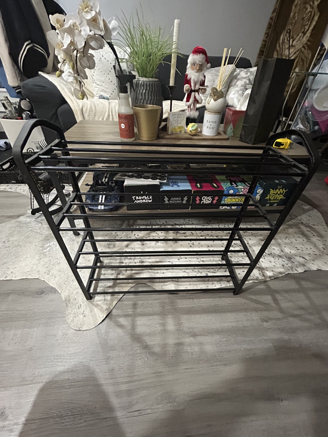 Black Metal Shoe Rack - photo 2